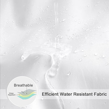 EurCross Long White Shower Curtain Liner 72 x 78 inches, Machine Washable High Grade Water Repellent Fabric Curtain Liner for Shower Bathroom 78 inch Length