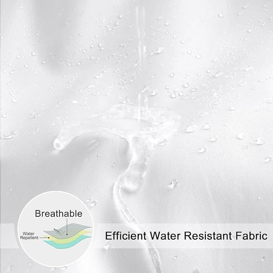 EurCross Long White Shower Curtain Liner 72 x 78 inches, Machine Washable High Grade Water Repellent Fabric Curtain Liner for Shower Bathroom 78 inch Length