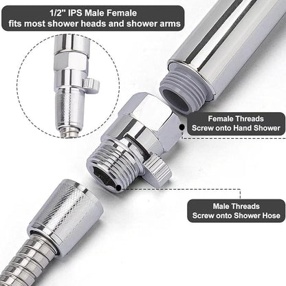 MAYYAYA Brass Shower Shut Off Valve, Flow Control, Handheld/Bidet, Nickel | Shut Off Valve, Flow Control, G1/2 NPT, Brass Body, Handle Lever, for Handheld Shower&Bidet Sprayer, Leak-Free, Nickel