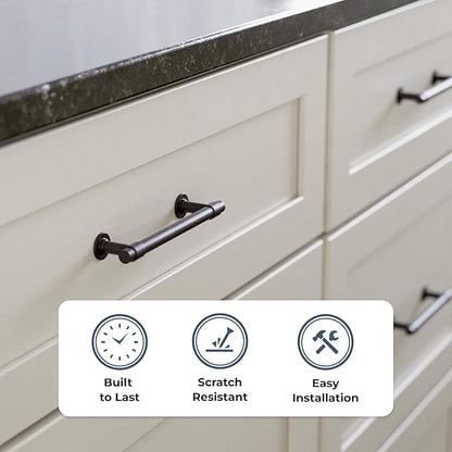 Franklin Brass Francisco (5-Pack) Cabinet Handles 4" Hole Center Pulls | Deep Bronze Hardware Kitchen Door, Drawers, Dressers, Furniture P29617Z-324-B