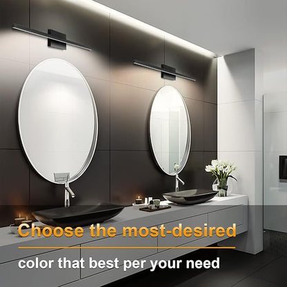 31.5 inch Black Bathroom Vanity Light,18W 5CCT Dimmable LED Bathroom Lighting Fixtures Over Mirror, Modern Vanity Lights for Bathrooms Restroom Mirror- ETL Certified