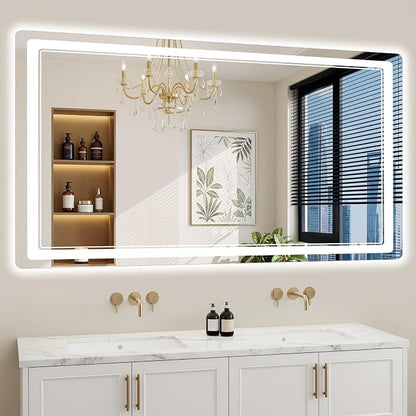 30"x71" LED Bathroom Mirror with Lights, Backlit + Front Lit, Anti-Fog, Lighted Bathroom Mirror for Wall, HD Shatterproof Tempered Glass, Dimmable, Memory Function (Horizontal/Vertical)