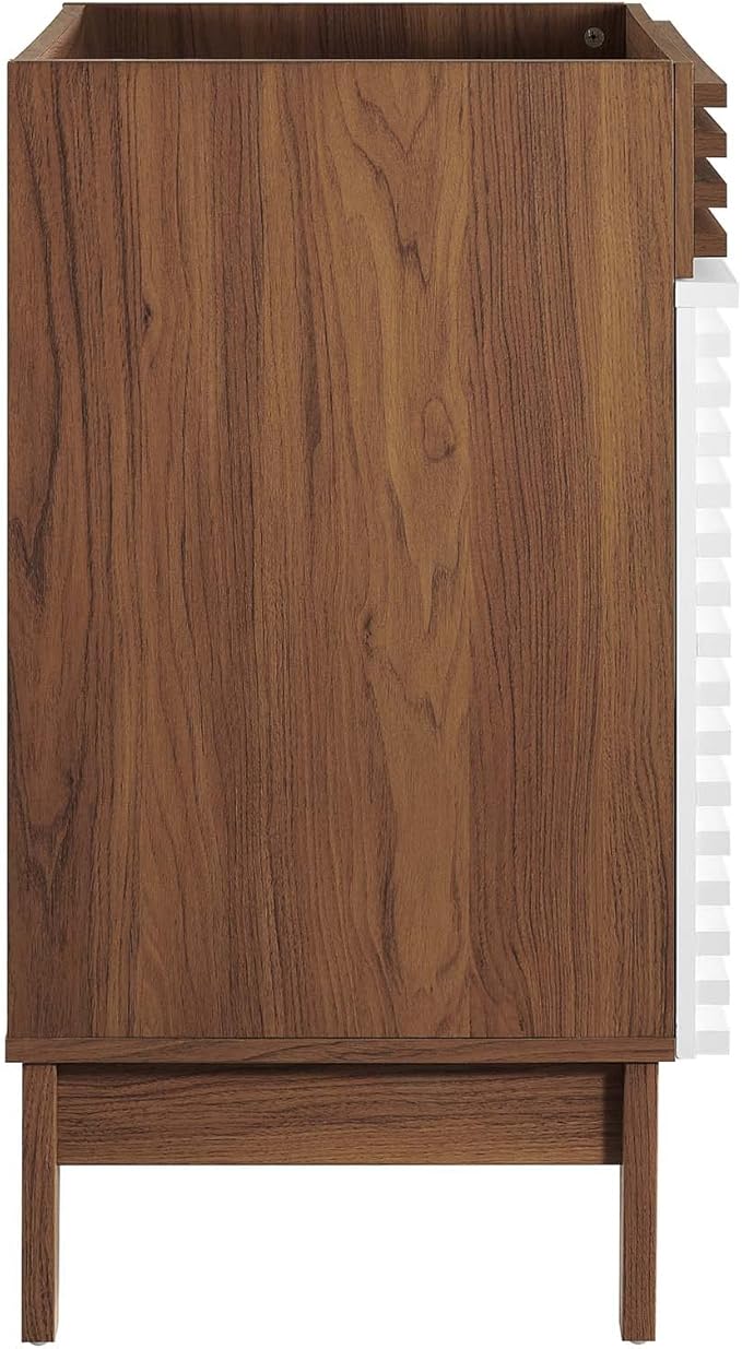 Modway Render Bathroom Vanity Cabinet in White Walnut - Sink Basin Not Included