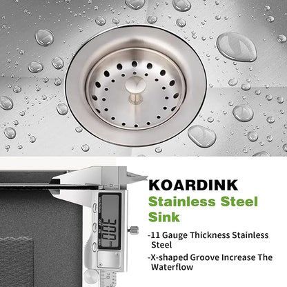 18x18 In Undermount Kitchen And Bar Sink- Stainless Steel Single Bowl Kitchen Sink Modern Drop In Bar Sink With Silicon Mat,Drain Strainer Set Compatibility With Various Kitchen & Bar Style