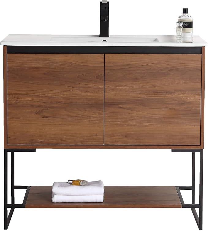 36" Inch Bathroom Vanity and Sink, Knob Free Design - Urbania Collection -36 inch