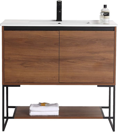 36" Inch Bathroom Vanity and Sink, Knob Free Design - Urbania Collection -36 inch