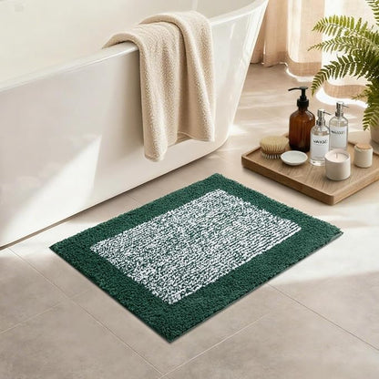 Bathroom Rugs 24x17 Non Slip Washable, Dark Green Bath Mat for Bathroom Floor Tub, Soft Absorbent Quick Dry Mats for Shower, Bathtub,Home Decor