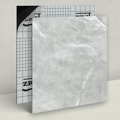 40 Pack Cover 40 Sq.Ft Peel and Stick Floor Tiles, 12” x 12” Self Adhesive Vinyl Flooring Easy DIY Installation for Kitchen, Living Room, Laundry, RV, Light Grey Marble