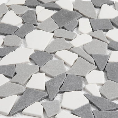 Grey Pebble Mosaic Tile, 12"x12" Backsplash Tiles, 5 SqFt | Slip-resistant Sliced Pebble for Bathroom, Kitchen, Shower Floors, Walls & Outdoor Areas, Mesh-Backed Easy to Install