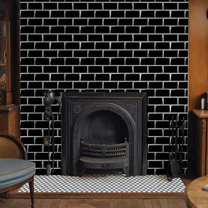 10 Sheets Thicker Peel and Stick Backsplash, Peel and Stick Tiles, Marble Look Wall Tiles Backsplash for Kitchen and Bathroom, Livingroom, 12"x9.8", Black