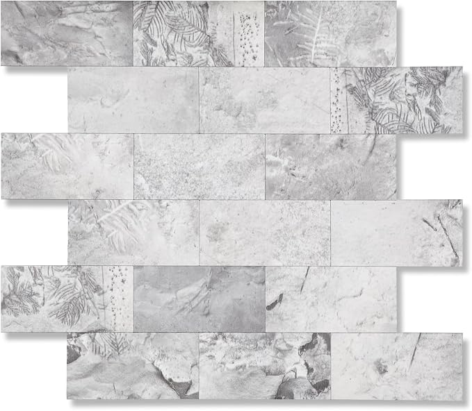 2026 New Upgrade Peel and Stick Backsplash Tile, Peel and Stick 11.34" X 11.57" Wall Tile for Kitchen, Bathroom, Fireplace, Laundry (Gray Stone, 1 Pack)