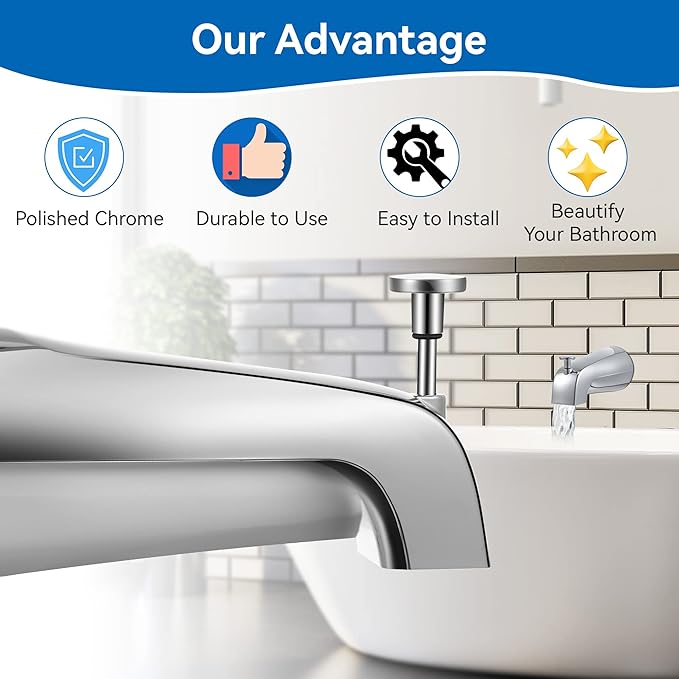 Dreyoo 5 1/4 Inch Bathroom Tub Spout Compatible with Westbrass E531D-1F-62, Fits Wall Front Mount Tub Spout with Shower Diverter 1/2'' IPS Inside Thread Bathtub Faucet (Chrome)
