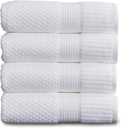 4 Pack 100% Cotton Bath Towels | White Towels | Oeko‑TEX Standard 100 | Soft & Absorbent, Quick‑Dry | Trinity Collection - Bright White