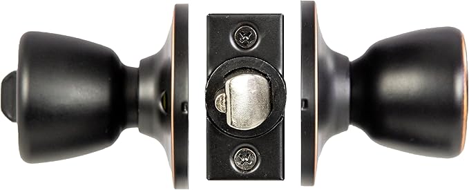 Design House Terrace Door Knob and Hardware, ANSI Grade-3 Certified, Bedroom/Bathroom Privacy Lock, Multiple Length Door Backset, Oil-Rubbed Bronze, 1.85 in. Diameter, 728725