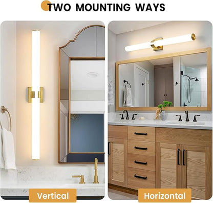 Bathroom Light Fixtures - 39 Inch Gold Bathroom Lights Over Mirror LED Vanity Light with Acrylic Shade, 36W Modern Vanity Lighting Fixtures for Mirror Living Room Gallery 3000K