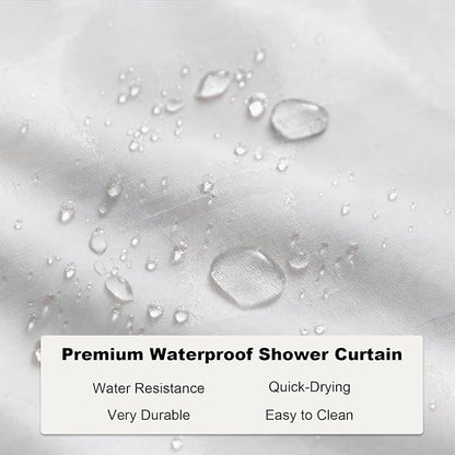 Luxury Beach Ocean Shower Curtain Modern Nautical Seashell Lighthouse | Nature Shower Curtains for Bathroom, Waterproof Bath Curtain with Hooks Machine Washable Bathtub Curtains 72x84 Inch Blue
