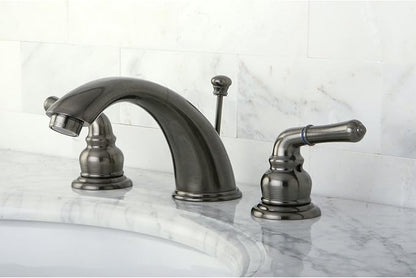 Kingston Brass KB963 Magellan Widespread Bathroom Faucet with Retail Pop-Up, Black Stainless