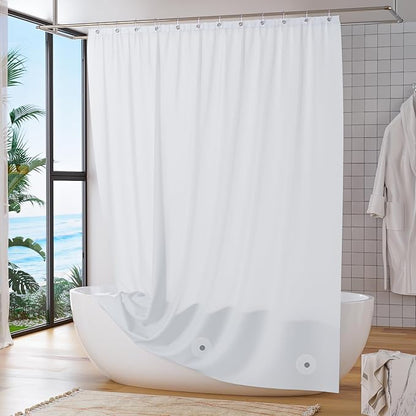 Titanker White Shower Curtain Liner 72 x 84 Extra Long Shower Liner Plastic Washable Shower Curtain Liner PEVA Shower Curtains for Bathroom with Magnets and Rustproof Metal Grommet Holes