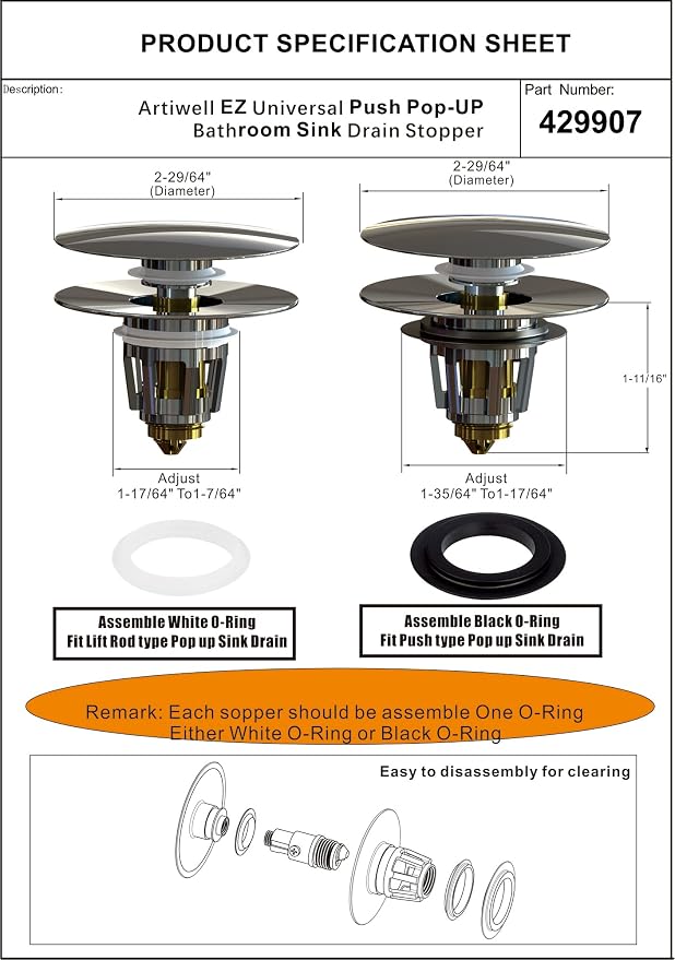 Universal Bathroom Sink Drain Stopper, Fits Most Pop-Up Drains for Vessel Sink Lavatory Vanity, Sink Drain Strainer with Detachable Hair Catcher, Tested by Plumber in US (Polished Brass)