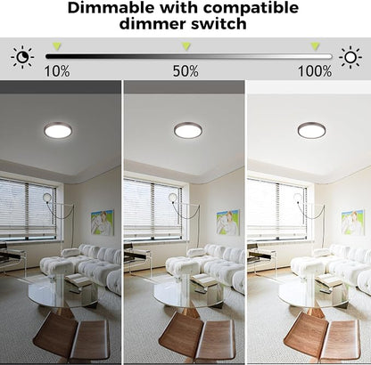 2Pack LED Flush Mount Ceiling Light Fixture Oil Rubbed Bronze, 7Inch 15W, Dimmable&3000K-6500K Adjustable Low Profile Ceiling Lights, 1500LM Round Lamp for Bathroom, Bedroom, Closet, Kitchen, Hallway