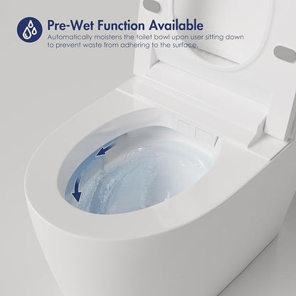 One Piece Smart Bidet Toilet, Foot Sensor Flush, Wash & Dry | Off Seat Auto Flush, Heated Seat, Instant Warm Water, Self Cleaning Wand, Adjustable Wash Settings, Pre Wet, Night Light