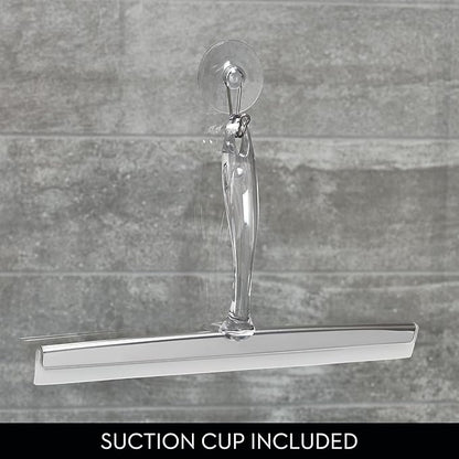 iDesign Bathroom Shower Squeegee with Wall Hook - Set of 2 - Clear/Stainless Steel