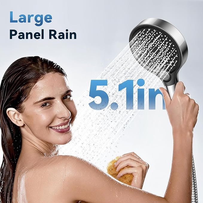 Filtered Shower Head with Handheld, High Pressure Shower Head with Filters, 3 Modes Water Softener Shower Head with Detachable Filters, Reduce Dryness on Skin and Hair, Premium Chrome