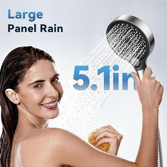 Filtered Shower Head with Handheld, High Pressure Shower Head with Filters, 3 Modes Water Softener Shower Head with Detachable Filters, Reduce Dryness on Skin and Hair, Premium Chrome