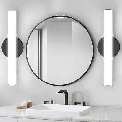 2-Pack Modern Dimmable LED Vanity Light Bar Lighting Fixtures, 15.9 Inch LED Bathroom Light Fixture Over Mirror, 15W 1300LM Daylight White 5000K Wall Sconces Lighting, Black Bath Lamp Bar