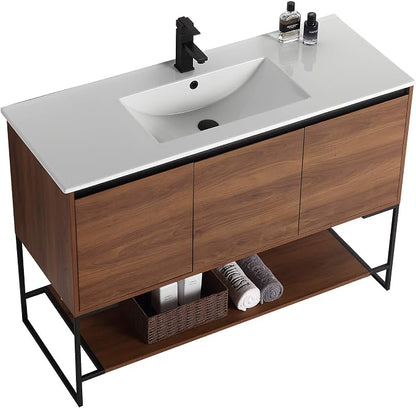 48 Inch Bathroom Vanity with Sink - Modern Knob Free Design, Elegant Space-Saving Solution for Your Bathroom - Durable, Bathroom Vanities for a Contemporary Look - Urbania Collection