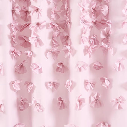 Lush Decor Riley Shower Curtain, 72" W x 72" L, Lilac - Bathroom Curtain - Coquette Decor - Bow Shower Curtains - Cottage Core - Fabric Shower Curtains