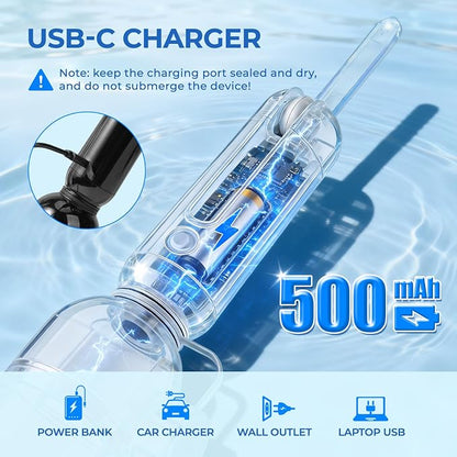 Morfone Portable Bidet for Travel 350ML Electric Handheld Sprayer | Dual Spray Modes, USB-C Rechargeable Waterproof Travel Bidet for Women, Men, Postpartum, Personal Hygiene(Black)