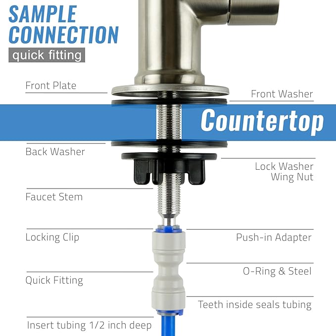 iSpring GA1-ORB Lead-Free Reverse Osmosis, Countertop Bar Sink RO Drinking Water Faucet, Contemporary Style, High Spout, Oil Rubbed Black - 1/4"