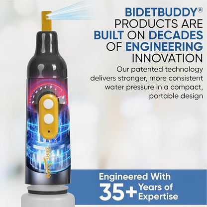 BIDET BUDDY® PureJet Portable Bidet for Travel & Camping | Rechargeable Electric Travel Bidet | Waterproof Compact USB-C Personal Hygiene Bidet with High Pressure Spray Design - Obsidian Drift