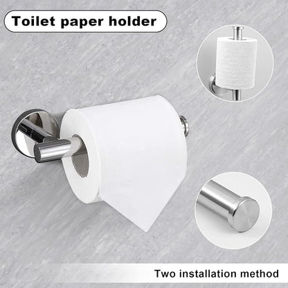 8 Pieces Bathroom Towel Rack Set, Includes 2PCS 23.6 inch Towel bar, 2PCStowel Hook, 2 PCS Towel Ring, 2PCS Toilet Paper Holder-Brushed Nickel Bathroom Accessories Sets