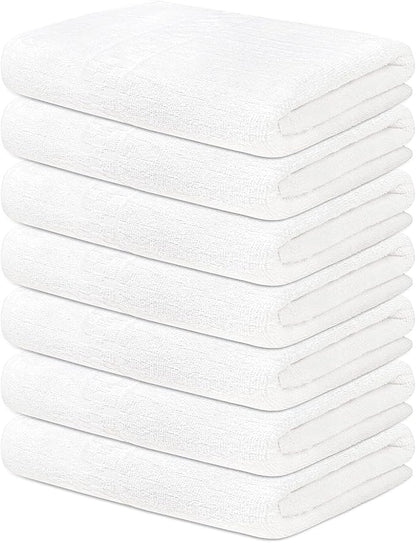 ZUPERIA 7-Pack White Bath Towels - 30" x 54" - Ultra Soft 100% Cotton Large Bath Towels- Highly Absorbent for Bathroom, Pool, Gym, Spa, and Hotel Use