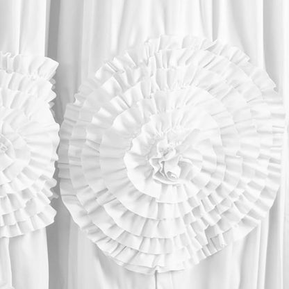 Lush Decor Serena Shower Curtain, 72" W x 72" L, White - Ruffled Bathroom Curtain - White Fabric Shower Curtains - Coquette Decor