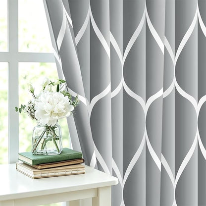 Gelbchu Geometric Shower Curtain for Bathroom, Light Gray, 72x72 Inch | with Hooks, Premium Polyester, Quick Dry, Water Repellent, Machine Washable, Rustproof Grommets, Modern Minimalist