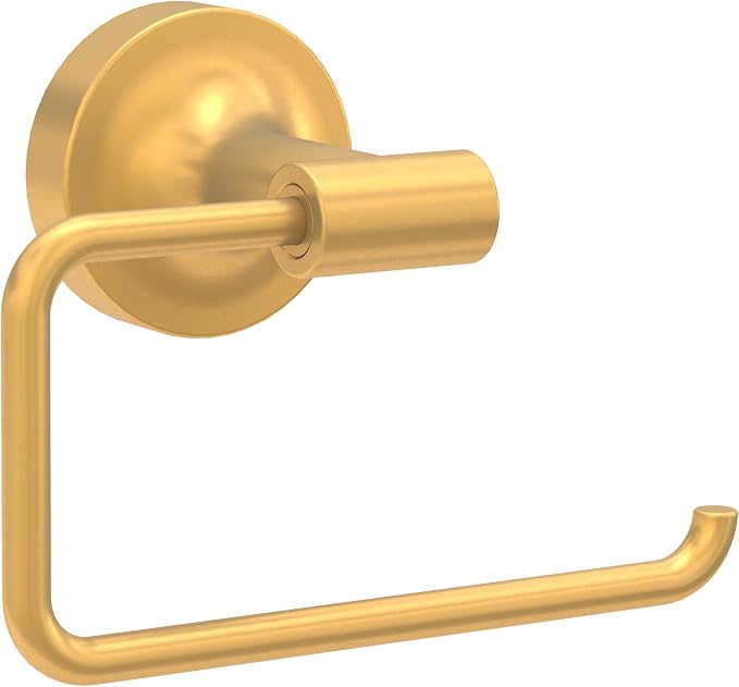 Franklin Brass Voisin (1-Pack) Toilet Paper Holder, Euro Single Post Tissue Roll Wall Mount TP Storage, Satin Gold Bathroom Decor, Accessories VOI50-BB