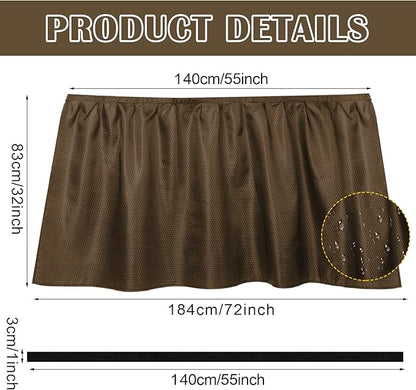 Fabric Sink Skirt Diamond Bathroom Stitch Self Stick Adhesive Waterproof Fabric Under Sink Curtain Skirt 55 x 32 Inch Adds Bathroom Storage(Khaki,Fashion Style)