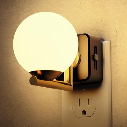 L LOHAS LED Night Lights Plug Into Wall, Dusk to Dawn Sensor | Soft White 3000K Nightlight, 0-100LM Adjustable Brightness, Plug in Night Light for Bathroom, Hallway, Bedroom, Stairway