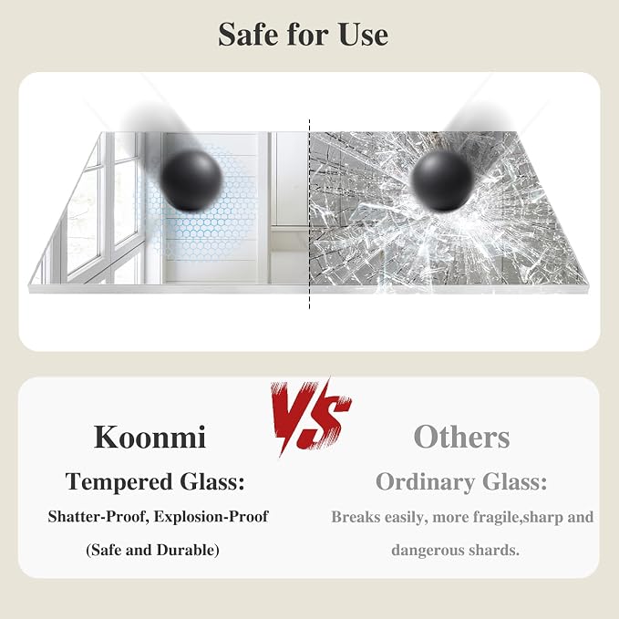 Koonmi Silver Rectangle Wall Mirror, 24x36 Inch Bathroom Mirror, Aluminum Frame Vanity Mirror for Entryway, Living Room, Bedroom Bathroom, Hangs Horizontally or Vertically