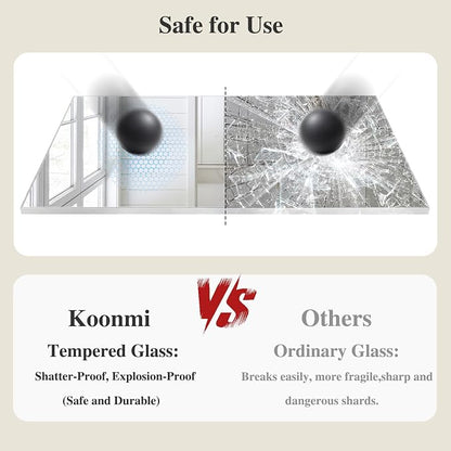 Koonmi Silver Rectangle Wall Mirror, 24x36 Inch Bathroom Mirror, Aluminum Frame Vanity Mirror for Entryway, Living Room, Bedroom Bathroom, Hangs Horizontally or Vertically