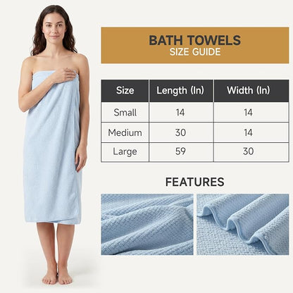 REDKISS Ultra Soft 6 Piece Towel Set, Premium Towels for Bathroom, Highly Absorbent, Quick Dry, Lightweight Bath Towels Set Collection, Includes 2 Bath Towels, 2 Hand Towels, 2 Washcloths, Light Blue