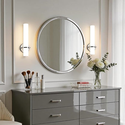 Brushed Nickel Bathroom Sconces Wall Lighting 5CCT LED Dimmable Modern Wall Sconces Set of Two Indoor Wall Lamps for Bedroom Living Room Mirror 15 inch (Hardwired)
