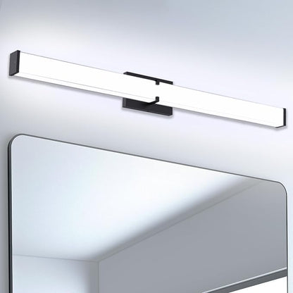 Bathroom Light Fixtures: 31.5 Inch ETL Certified LED Bathroom Vanity Light 5700K Cool White 36W 2500LM - Modern Black Vanity Light Dimmable with Clear Shade - Bathroom Lighting Fixtures Over Mirror