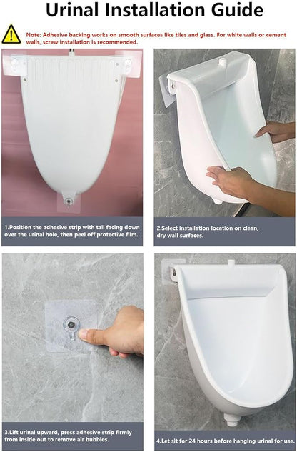 Wall Mount Toilet Wall Mounted Male Toilet with Flush | Male Urinals for Home Dorm Garden RV Apartment Dad Boyfriend Grandpa