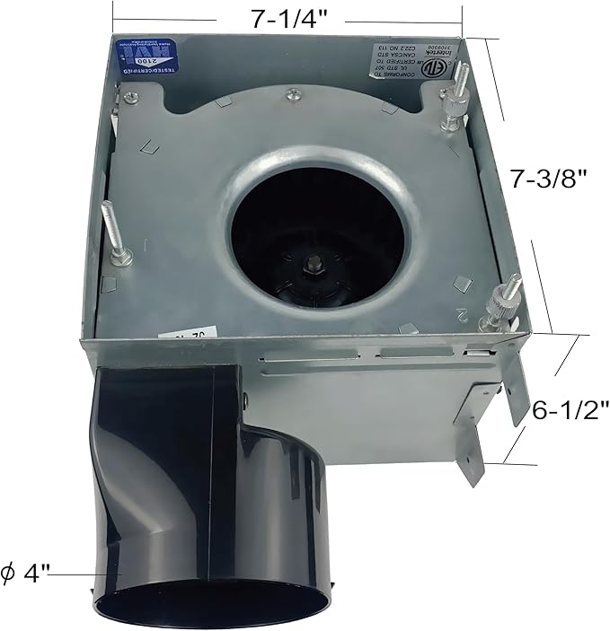 Good Housekeeping (81005) Spartan 70 CFM 2.0 Sones Decorative Bathroom Ventilation Exhaust Fan with Light (2 Finials Included)