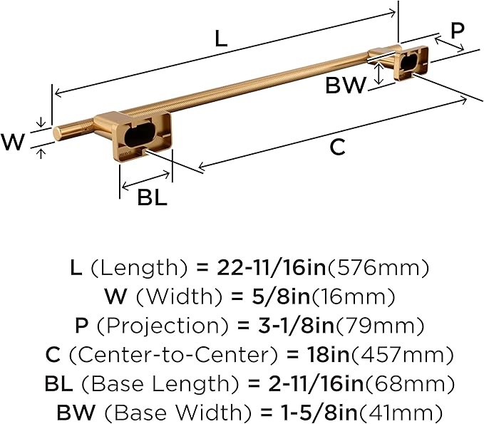 Amerock Bronx Champagne Bronze 18 inch (457mm) Towel Bar, BH26614CZ