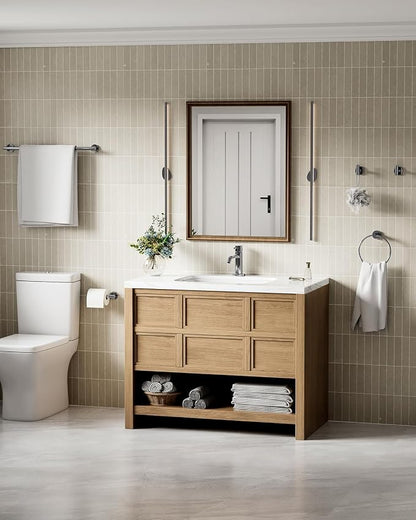 Chrome Bathroom Accessories Set SUS304 Stainless Steel 5 Pieces | Evolvegoods Bathroom Hardware Set, 26 Inch Bath Towel Bar Set, 2 Towel Hooks, Toilet Paper Holder, Towel Racks for Bathroom